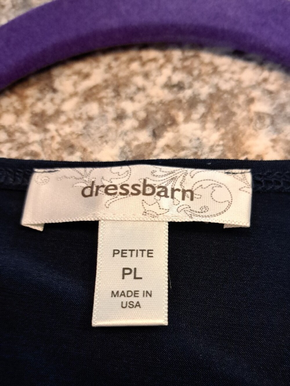 dressbarn Navy Floral Drape-Front Blouse - Picture 9 of 9